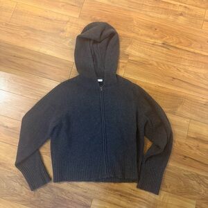 NWOT Uncle Studios 100% Cashmere Hooded Zip-Up Sweater
